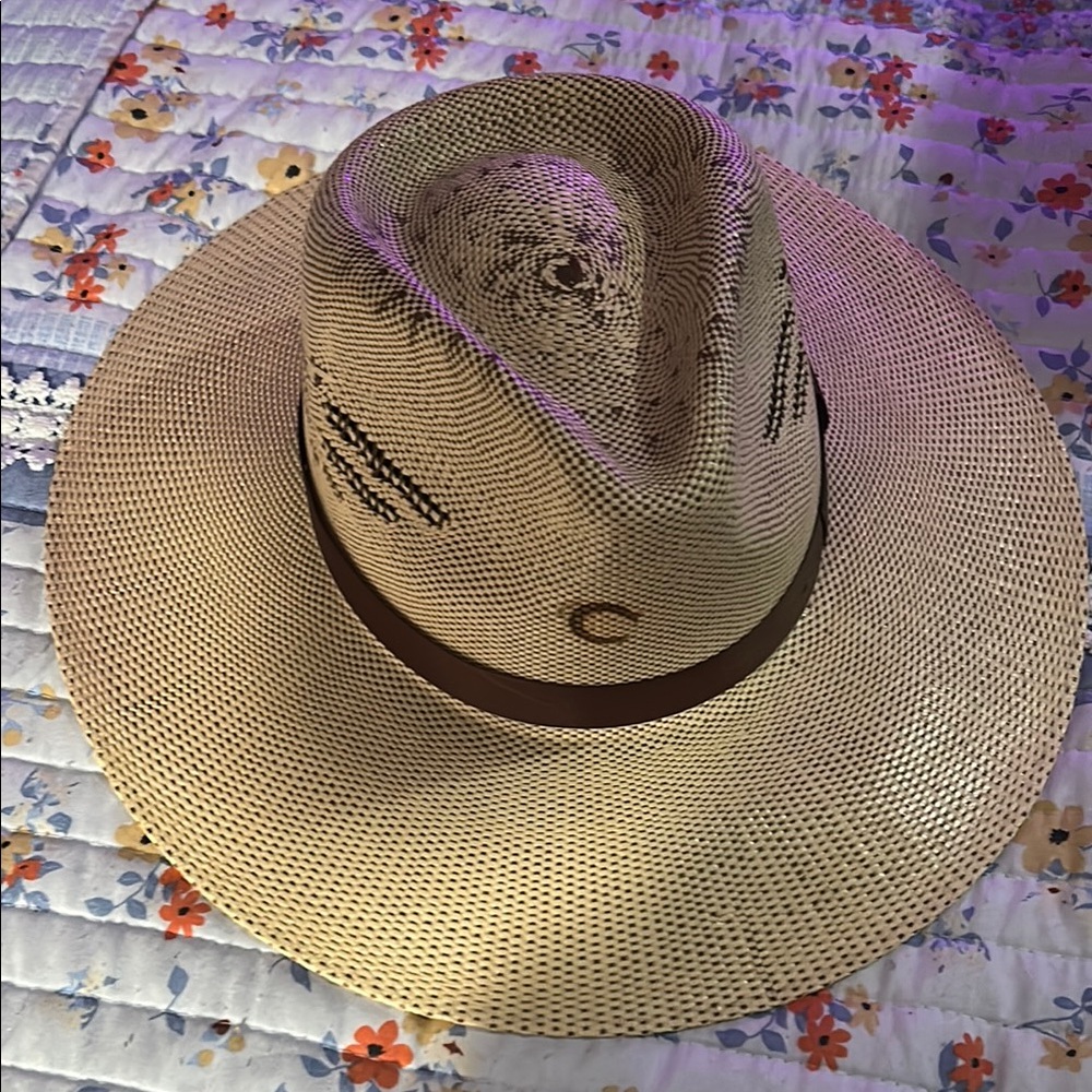 Elegant Cream Women's Hat with Brown Band